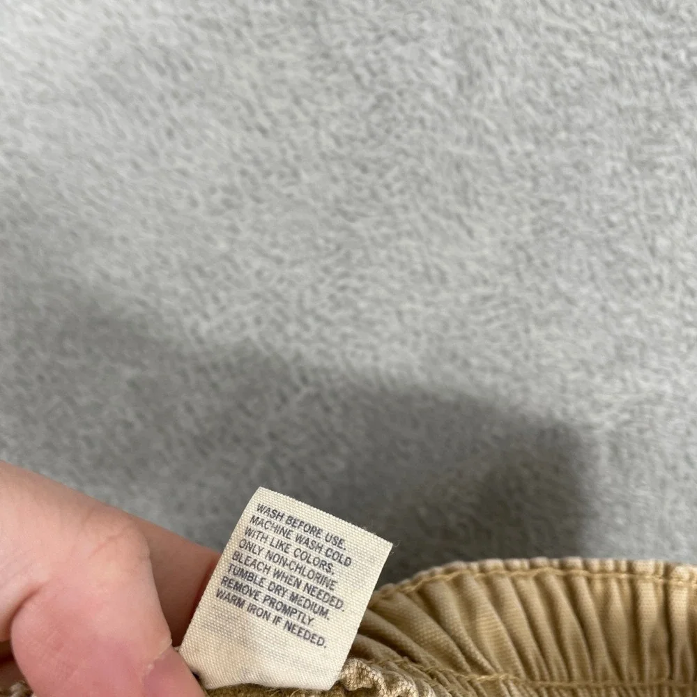 OshKosh Carpenter Pants‎ Kids Size 12 Tan Canvas Elastic Waist Utility Workwear